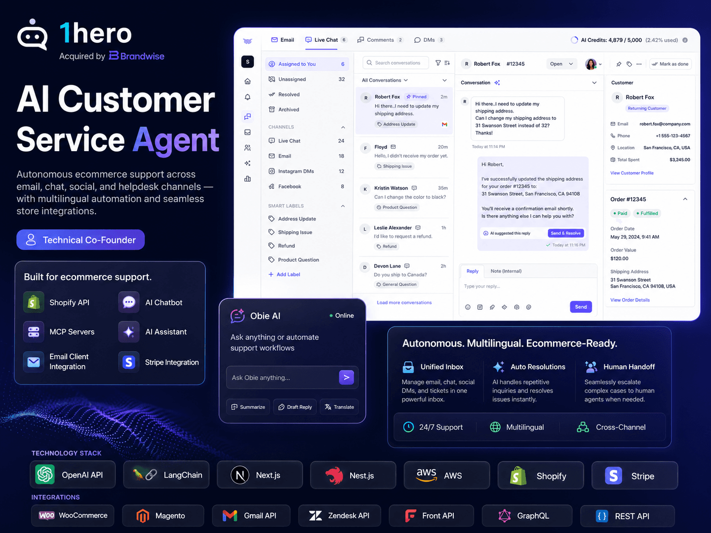 1hero - Most advanced AI email agent for e-commerce